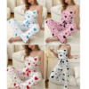 Women Heart Print Camisole Pajama Set